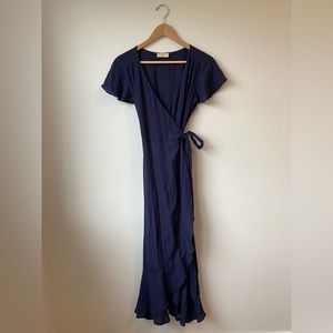 Flutter Sleeve Wrap Dress
